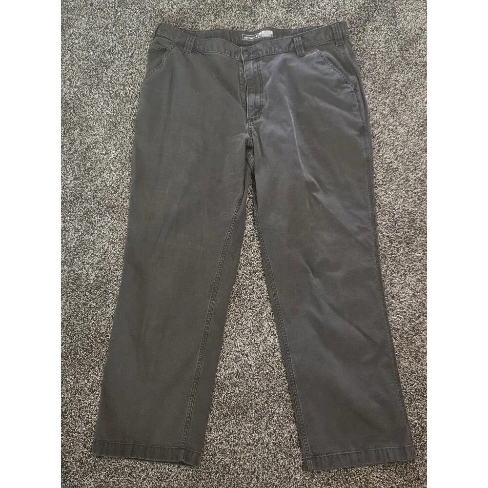 Carhartt Men's BN2291-M Rugged Flex Relaxed Fit Canvas Grey Pants Size 42 x 32